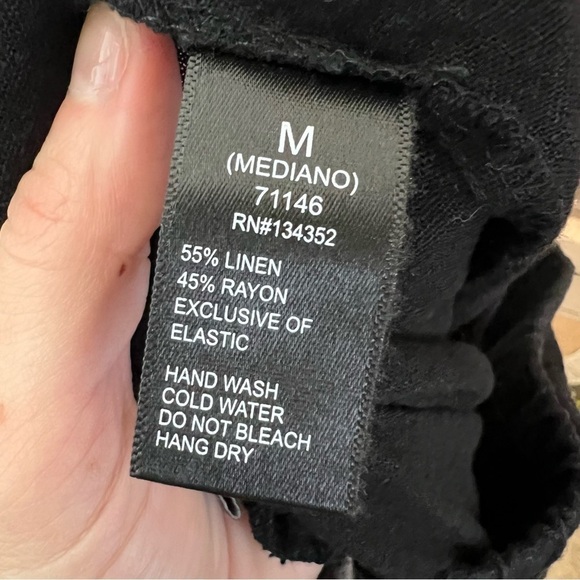 Ambiance Apparel pants womens medium Drawstring Waist Loose fitting linen blend - Picture 6 of 6